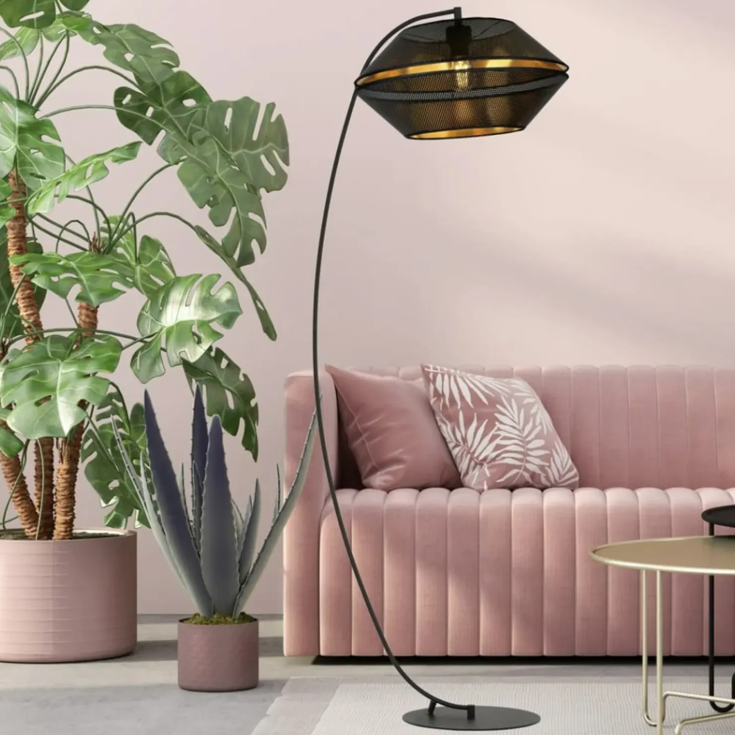 Lampa podłogowa wygięta w łuk, do salonu 1185/LP z serii MALIA | Kaja*Sklep Kaja Fashion