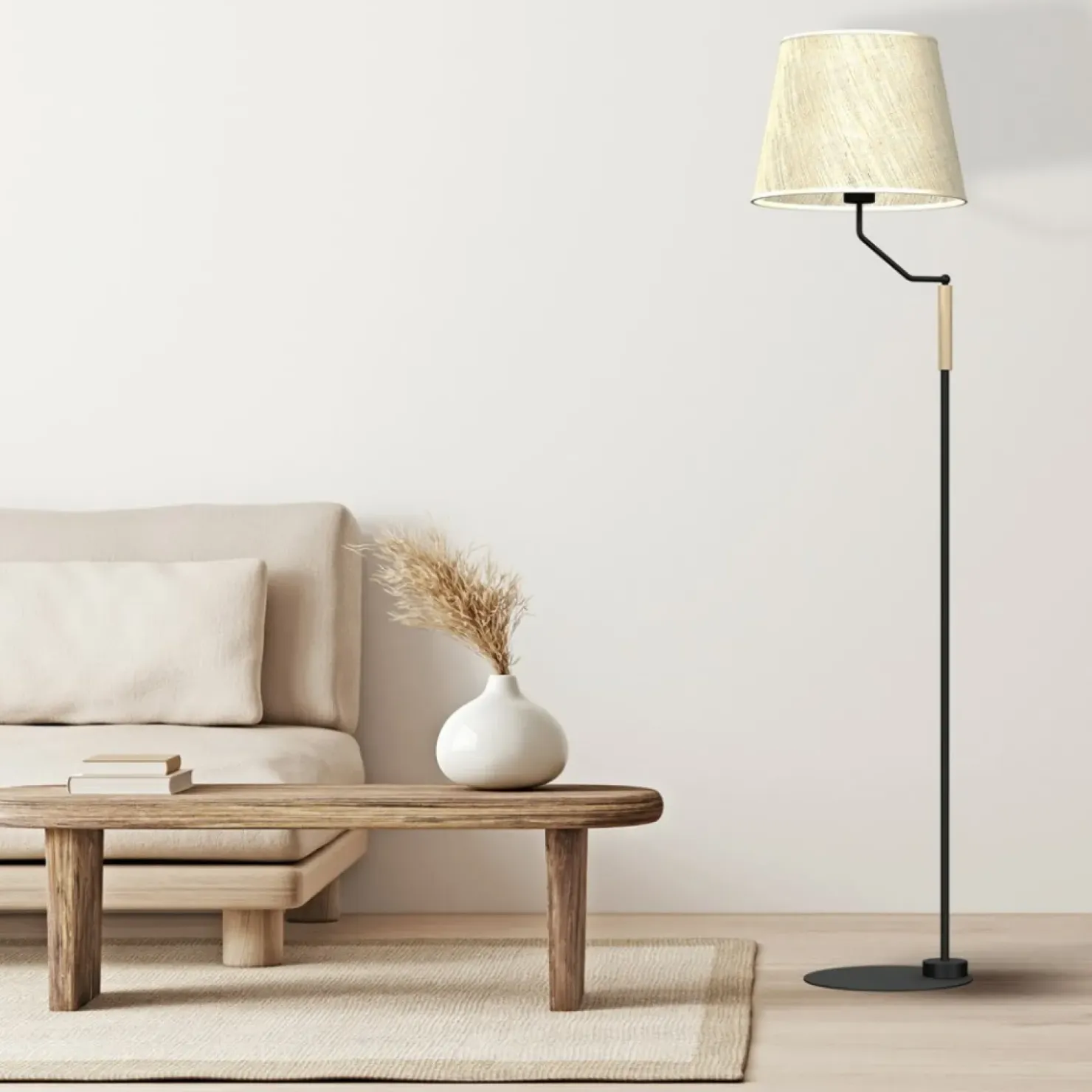 Lampa podłogowa z abażurem, dla czytelnika MLP7279 z serii ETNA | Kaja Oświetlen*Sklep Kaja Cheap