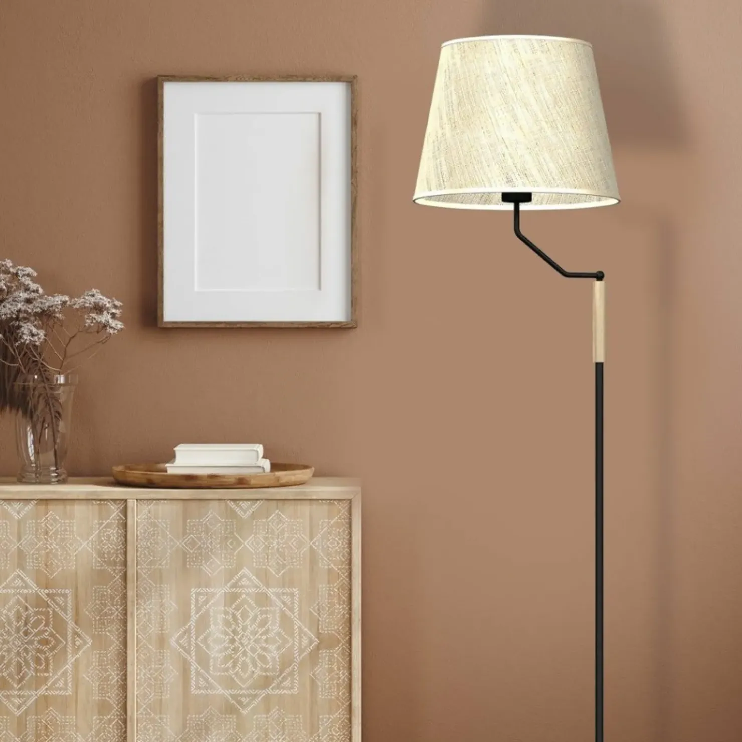 Lampa podłogowa z abażurem, dla czytelnika MLP7279 z serii ETNA | Kaja Oświetlen*Sklep Kaja Cheap