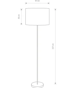 Lampa podłogowa z chromowaną oprawą i abażurem 8981 | Kaja Oświetlenie*Sklep Kaja Clearance