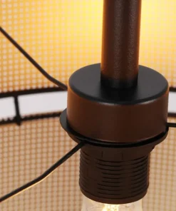 Lampa podłogowa z czarno-białym abażurem, do salonu K-5295 z serii VEGA*Sklep Kaja Online