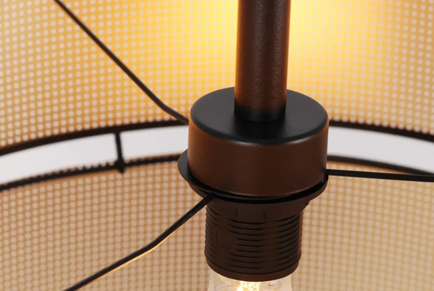 Lampa podłogowa z czarno-białym abażurem, do salonu K-5295 z serii VEGA*Sklep Kaja Online