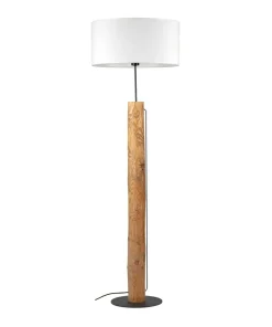 Lampa podłogowa z drewnem, styl rustykalny 87627904 PINO | Kaja*Sklep Kaja Online