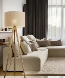 Lampa podłogowa z jutowym abażurem TK 16020 GRAND SOSNA | Kaja*Sklep Kaja Discount