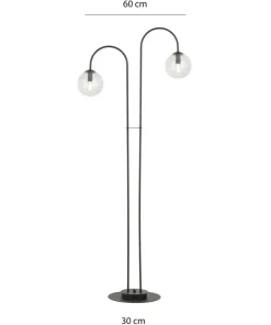 Lampa podłogowa z kloszami i czarnym stelażem 1286/LP2 z serii ARCHI*Sklep Kaja Shop