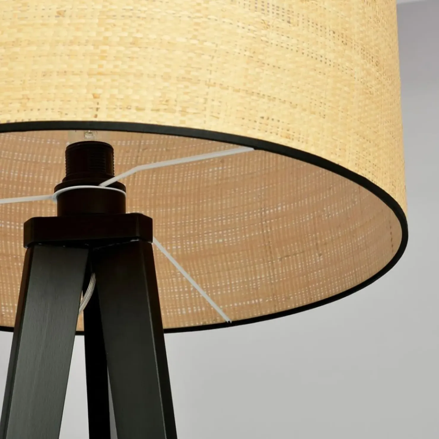 Lampa podłogowa z rattanowym abażurem 1149/LP1 ASTON | Kaja*Sklep Kaja Discount