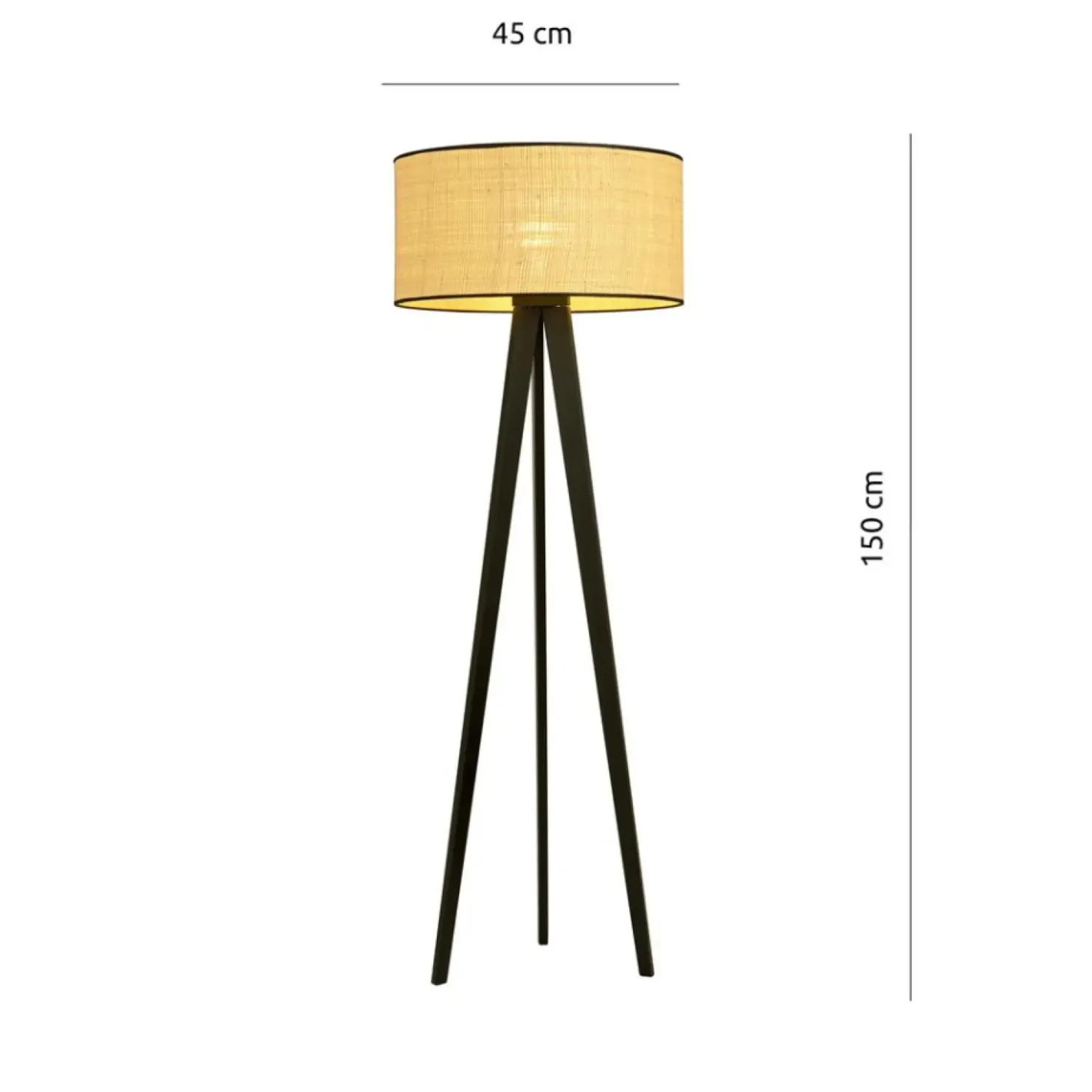 Lampa podłogowa z rattanowym abażurem 1149/LP1 ASTON | Kaja*Sklep Kaja Discount