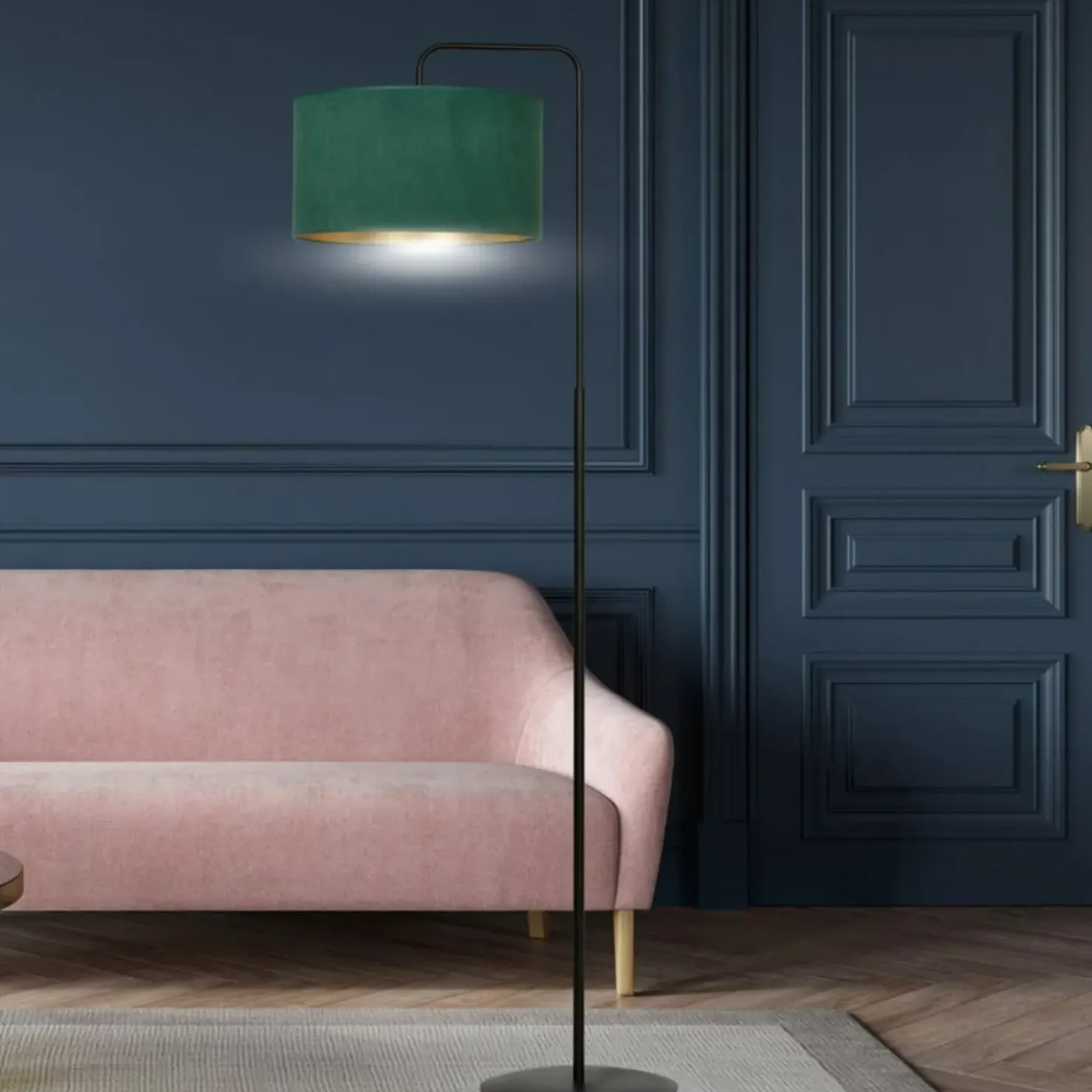 Lampa podłogowa z zielonym abażurem 1051/LP1 HILDE | Kaja Oświetlenie*Sklep Kaja Best