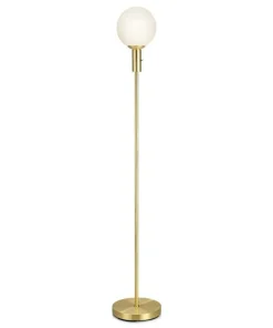 Lampa podłogowa złota oprawa i biały klosz 106867 | Kaja Oświetlenie*Sklep Kaja Fashion