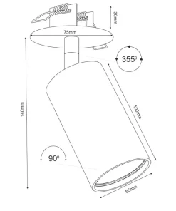 Lampa podtynkowa reflektor ⌀5,5cm GU10 ANT 3255 z serii ACE | Kaja*Sklep Kaja Best Sale