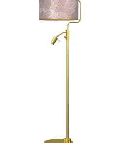 Lampa połogowa ze złotą podstawą, z abażurem MLP7593 z serii ZIGGY | Kaja Oświet*Sklep Kaja Hot