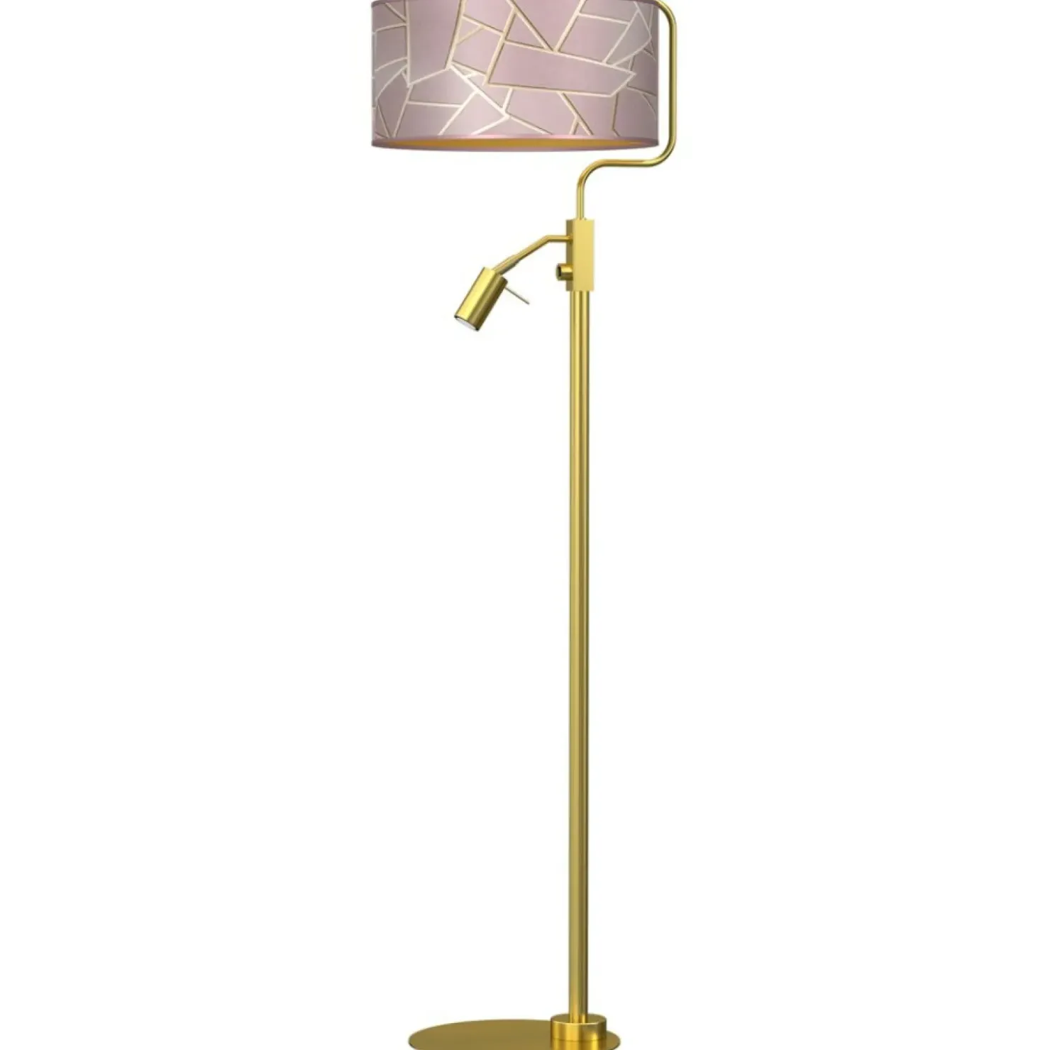 Lampa połogowa ze złotą podstawą, z abażurem MLP7593 z serii ZIGGY | Kaja Oświet*Sklep Kaja Hot