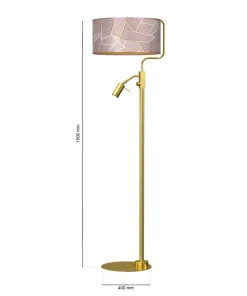 Lampa połogowa ze złotą podstawą, z abażurem MLP7593 z serii ZIGGY | Kaja Oświet*Sklep Kaja Hot