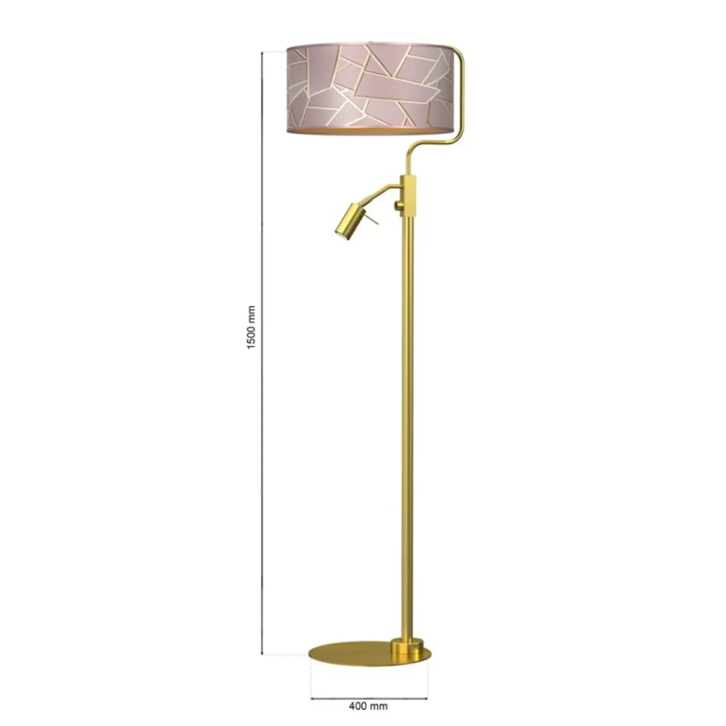 Lampa połogowa ze złotą podstawą, z abażurem MLP7593 z serii ZIGGY | Kaja Oświet*Sklep Kaja Hot