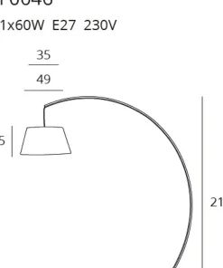 Lampa stojąca w kształcie łuku, do salonu MX F0046 CELIA | Kaja*Sklep Kaja Discount