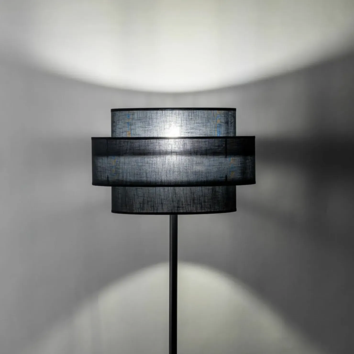 Lampa stojąca z podwójnym abażurem TK 5896 CALISTO BLACK | Kaja*Sklep Kaja Hot