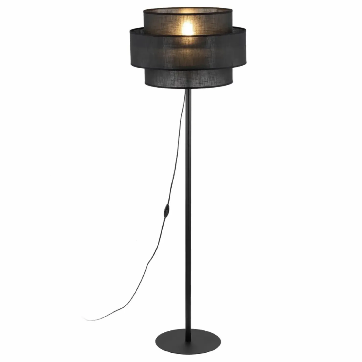 Lampa stojąca z podwójnym abażurem TK 5896 CALISTO BLACK | Kaja*Sklep Kaja Hot