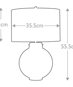 Lampa stołowa, szklana podstawa DL-KARA-TL-SMOKE z serii KARA*Sklep Kaja Sale