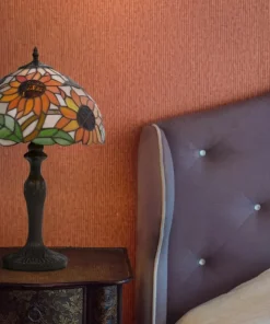 Lampa stołowa wyjątkowym, witrażowym kloszem K-G12814 z serii SUNFLOWER*Sklep Kaja Clearance