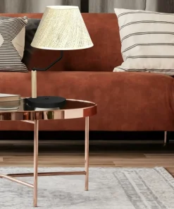 Lampa stołowa z beżowym abażurem, do sypialni MLP7278 z serii ETNA | Kaja Oświet*Sklep Kaja Fashion