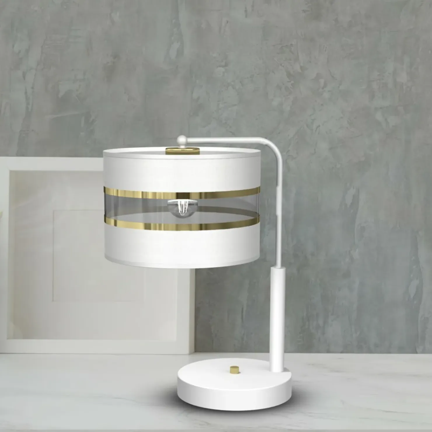 Lampa stołowa z m abażurem, do salonu MLP7354 z serii ULTIMO | Kaja Oświetl*Sklep Kaja New