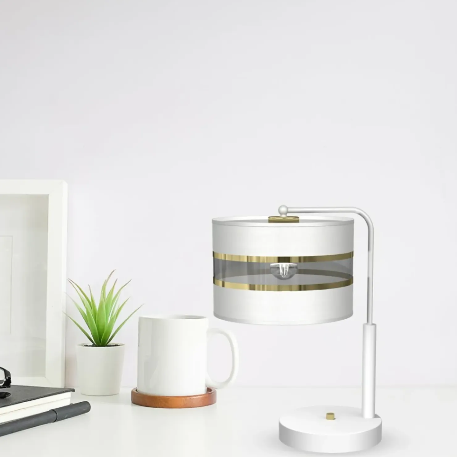 Lampa stołowa z m abażurem, do salonu MLP7354 z serii ULTIMO | Kaja Oświetl*Sklep Kaja New