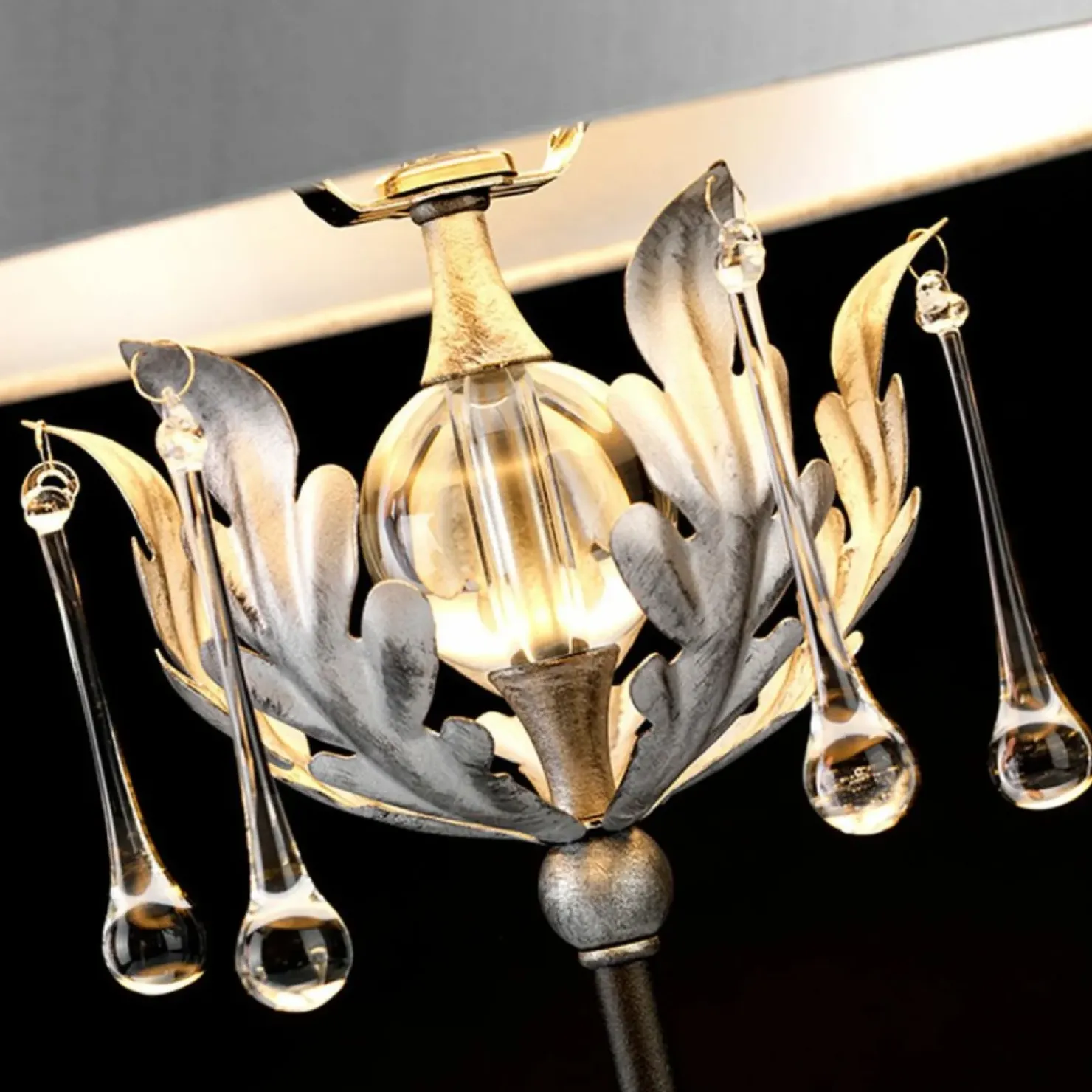 Lampa stołowa z kryształkami AML-TL-BLK-SIL z serii AMARILLI*Sklep Kaja Hot