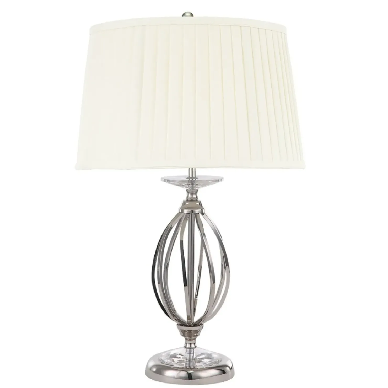 Lampa stołowa z ozdobną podstawą AG-TL-POL-NICKEL z serii AEGEAN*Sklep Kaja Best