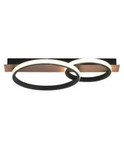 Store Sklep Kaja Lampa sufitowa - dwa okręgi LED 15615-78 z serii TROOPER | Kaja drewno