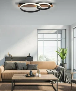 Store Sklep Kaja Lampa sufitowa - dwa okręgi LED 15615-78 z serii TROOPER | Kaja drewno