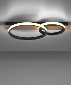 Store Sklep Kaja Lampa sufitowa - dwa okręgi LED 15615-78 z serii TROOPER | Kaja drewno