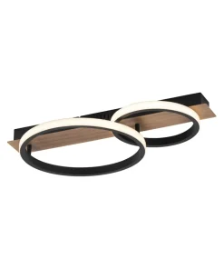 Store Sklep Kaja Lampa sufitowa - dwa okręgi LED 15615-78 z serii TROOPER | Kaja drewno
