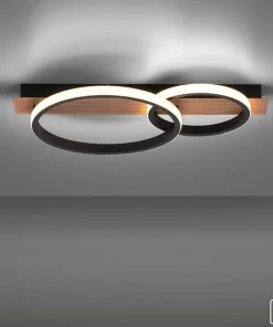 Store Sklep Kaja Lampa sufitowa - dwa okręgi LED 15615-78 z serii TROOPER | Kaja drewno