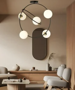 Store Sklep Kaja Lampa sufitowa - okręgi ze złotymi dekoracjami 1293/5 z serii STARDOM