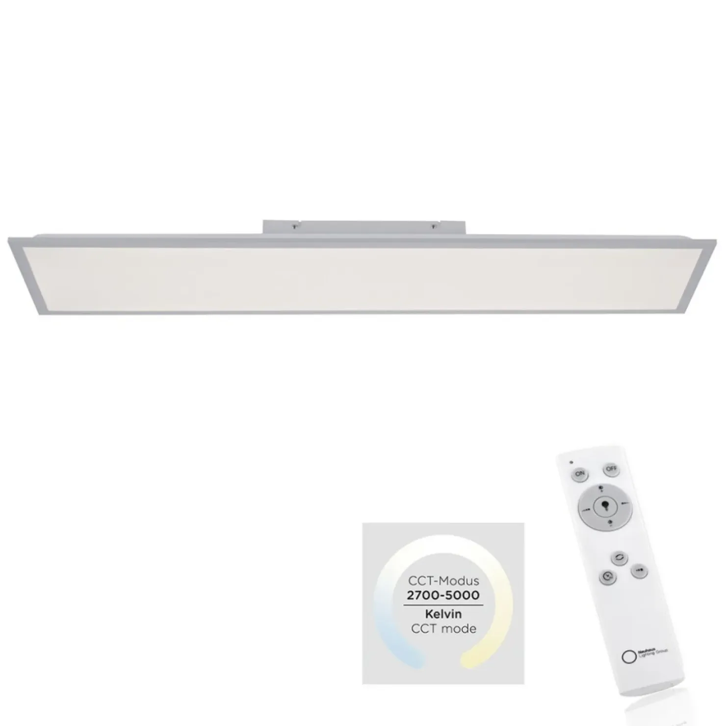 New Sklep Kaja Lampa sufitowa - prostokąt z pilotem 14757-21 z serii FLAT | Kaja srebrny