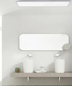 New Sklep Kaja Lampa sufitowa - prostokąt z pilotem 14757-21 z serii FLAT | Kaja srebrny