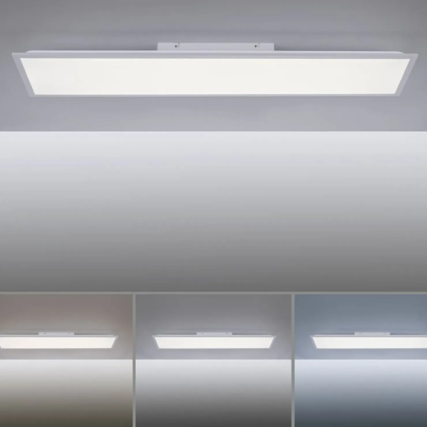 New Sklep Kaja Lampa sufitowa - prostokąt z pilotem 14757-21 z serii FLAT | Kaja srebrny