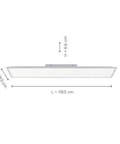 New Sklep Kaja Lampa sufitowa - prostokąt z pilotem 14757-21 z serii FLAT | Kaja srebrny