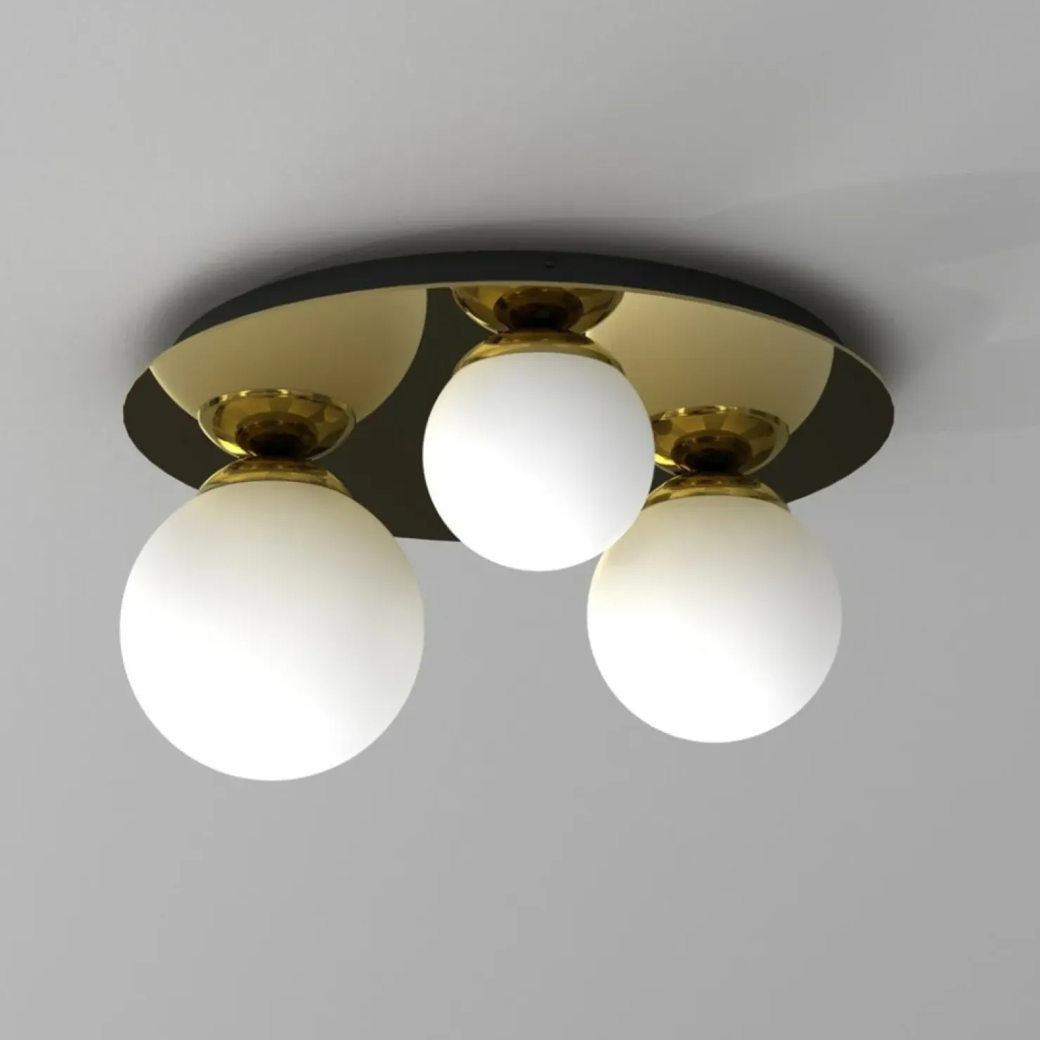 Store Sklep Kaja Lampa sufitowa glamour z trzema kloszami MLP7966 z serii PLATO | Kaja Oświetleni