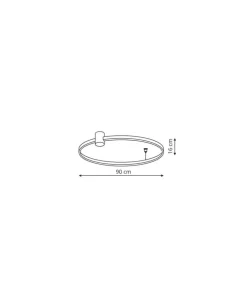 Sale Sklep Kaja Lampa sufitowa, ledowy ring 90cm LP-909/1C L BK RING | Kaja