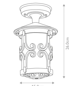Lampa sufitowa, ogrodowa, na taras BL13A-BLACK z serii HEREFORD*Sklep Kaja Outlet