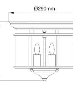 Lampa sufitowa, plafon na 3 żarówki HK-GENTRY-F-PB z serii GENTRY*Sklep Kaja Cheap