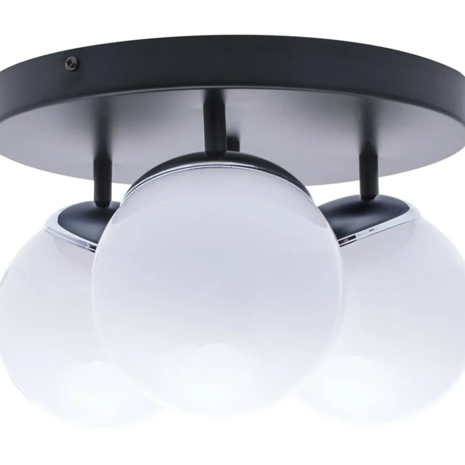 Clearance Sklep Kaja Lampa sufitowa, trzy klosze, czarna podstawa MLP8874 z serii SFERA | Kaja Oświet chrom