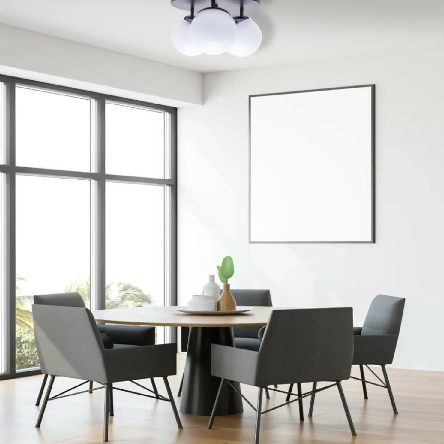Clearance Sklep Kaja Lampa sufitowa, trzy klosze, czarna podstawa MLP8874 z serii SFERA | Kaja Oświet chrom