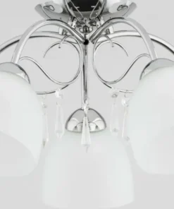 Lampa sufitowa w chromie, 5 białych kloszy AL 27715 | Kaja*Sklep Kaja Shop