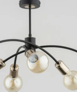 Clearance Sklep Kaja Lampa sufitowa w loftowym stylu, czerń i złoto AL 63051 | Kaja