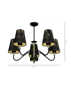 New Sklep Kaja Lampa sufitowa, żyrandol dający dużo światła MLP7282 z serii HERMES | Kaja Oświe