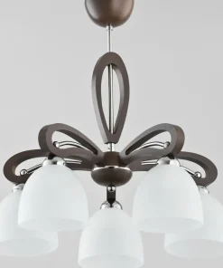Lampa sufitowa z 5 kloszami, z ciemnego drewna AL 20895 | Kaja*Sklep Kaja Hot