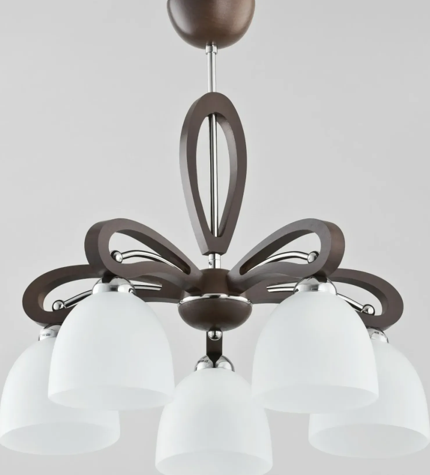 Lampa sufitowa z 5 kloszami, z ciemnego drewna AL 20895 | Kaja*Sklep Kaja Hot