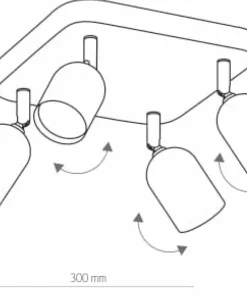 New Sklep Kaja Lampa sufitowa z 4 spotami, do kuchni TK 4414 TOP | Kaja Oświetlenie